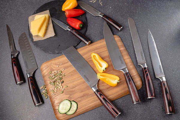 seido japanese chef knife set, 8-piece culinary knife set