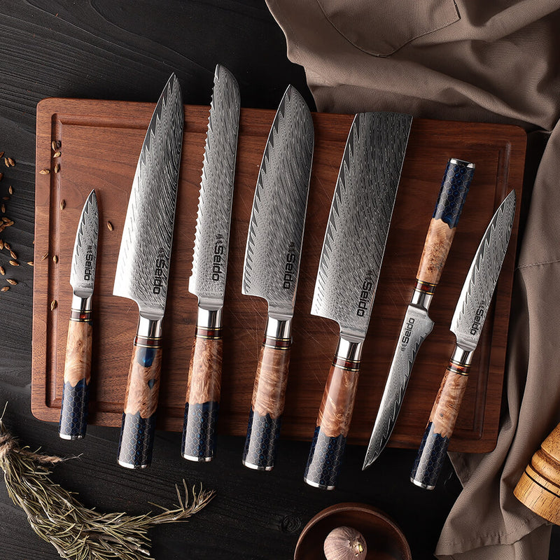Seido Caveman 5-Piece Butcher Knife Set