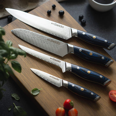 Kanpeki Damascus Knife Set, Seido Knives