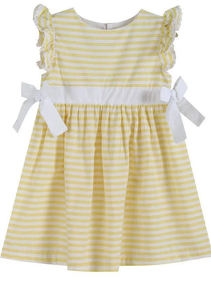 Yellow Striped Gingham Ruffle Dress - Abbies Place
