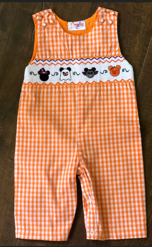 Halloween Mickey Jack-O-Lantern Longalls - Abbies Place - Mickey Mouse Halloween Costume