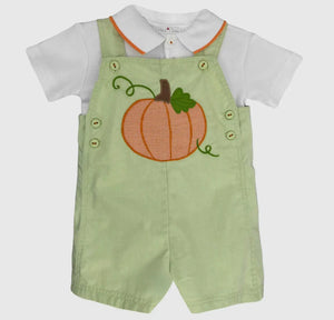 Pumpkin Applique Shortalls - Abbies Place