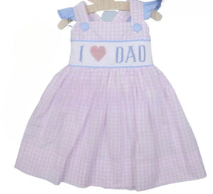 I Love Dad Hand Smocked Sundress - Abbies Place