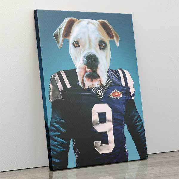 Custom American Football Pet Portrait . Dallas Cowboys Jersey 