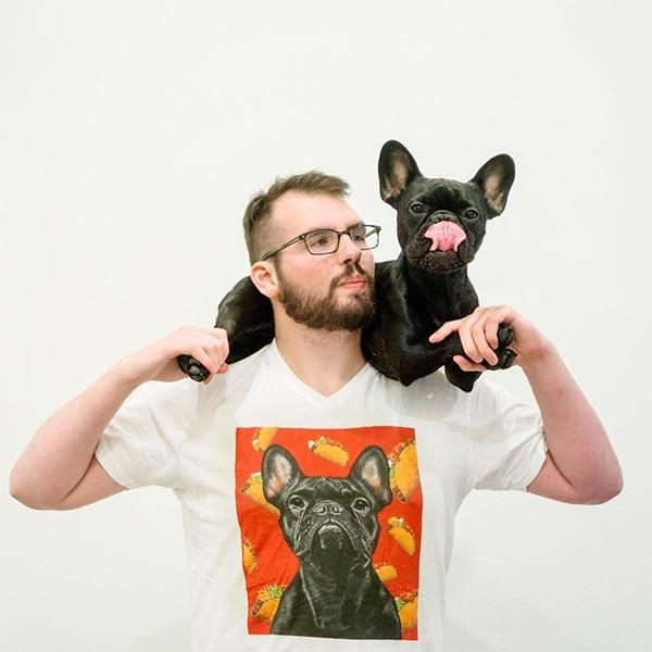 Custom Pet Art Mens V Neck Pet Portrait Pop Your Pup