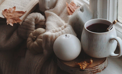 calm cozy tea scene