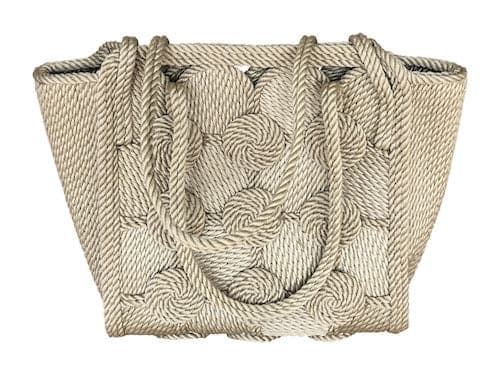 Alternative, Bags, Linen And Leather And Ropes Handle Beach Bag Style  Purse