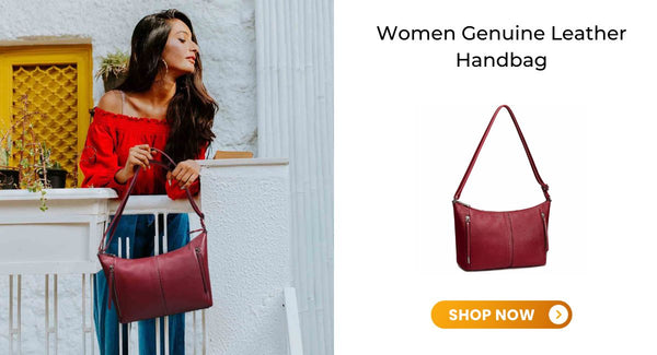 Leather shoulder bag for women