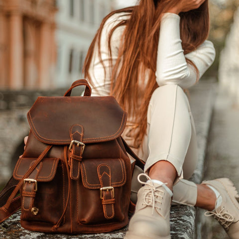 leather backpack for women