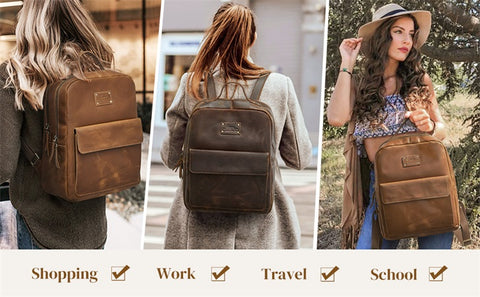 vintage genuine leather backpack