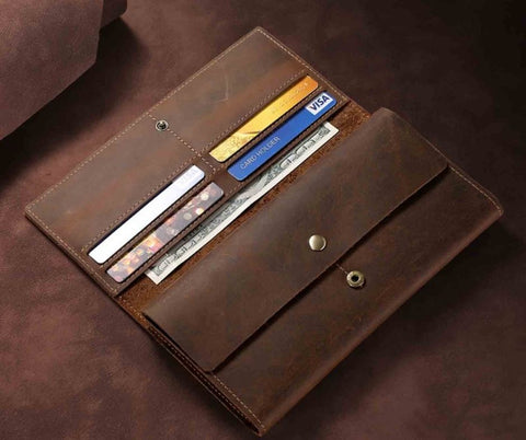 leather checkbook wallet