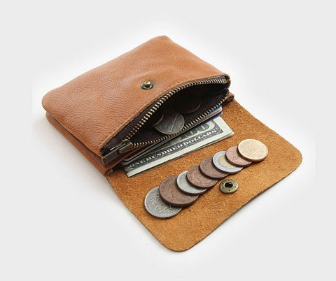 leather wallet with coin pocket