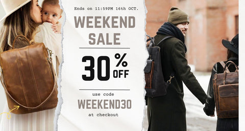Weekend sale leather backpack