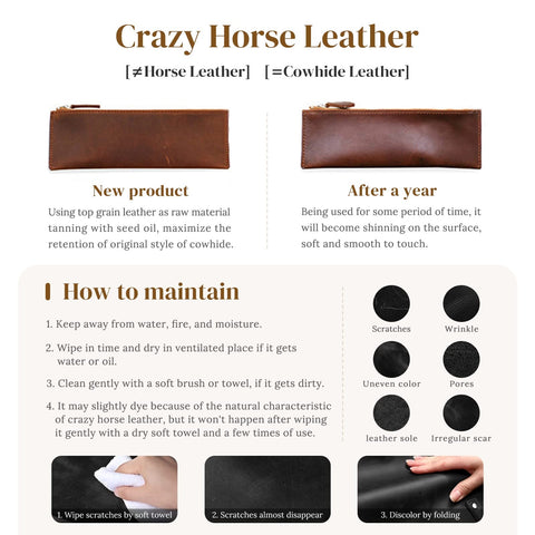 Crazy horse leather tote