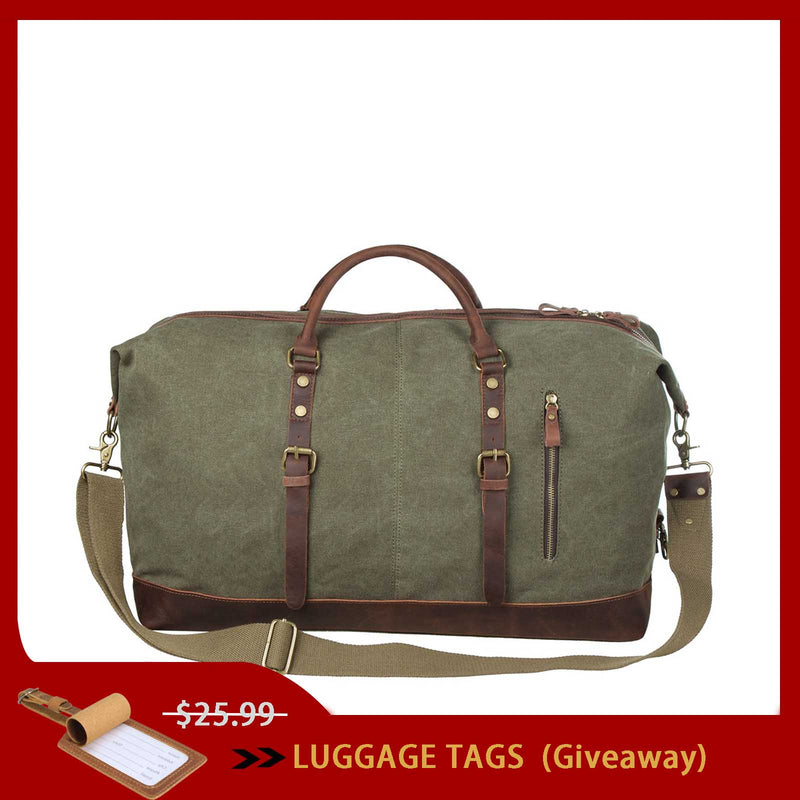 60L Canvas Weekender Duffle Bag