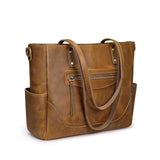 leather laptop tote bag women's