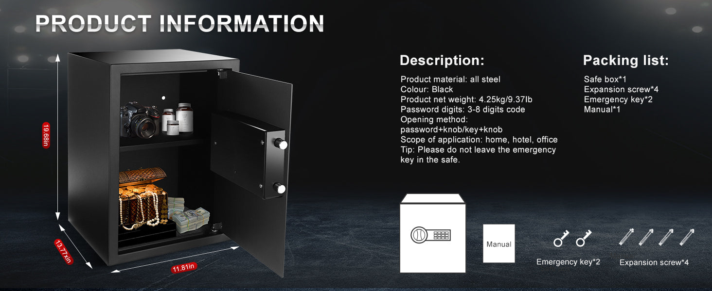 Combination Lock Safe Parameters