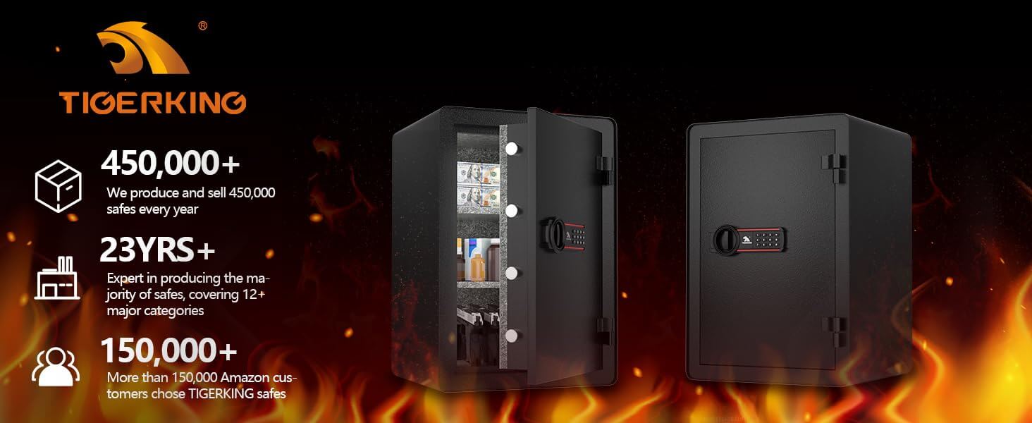 Fireproof Safe with Digital Lock 2.5 Cubic Feet - FPSE60SP TIGERKING SAFE