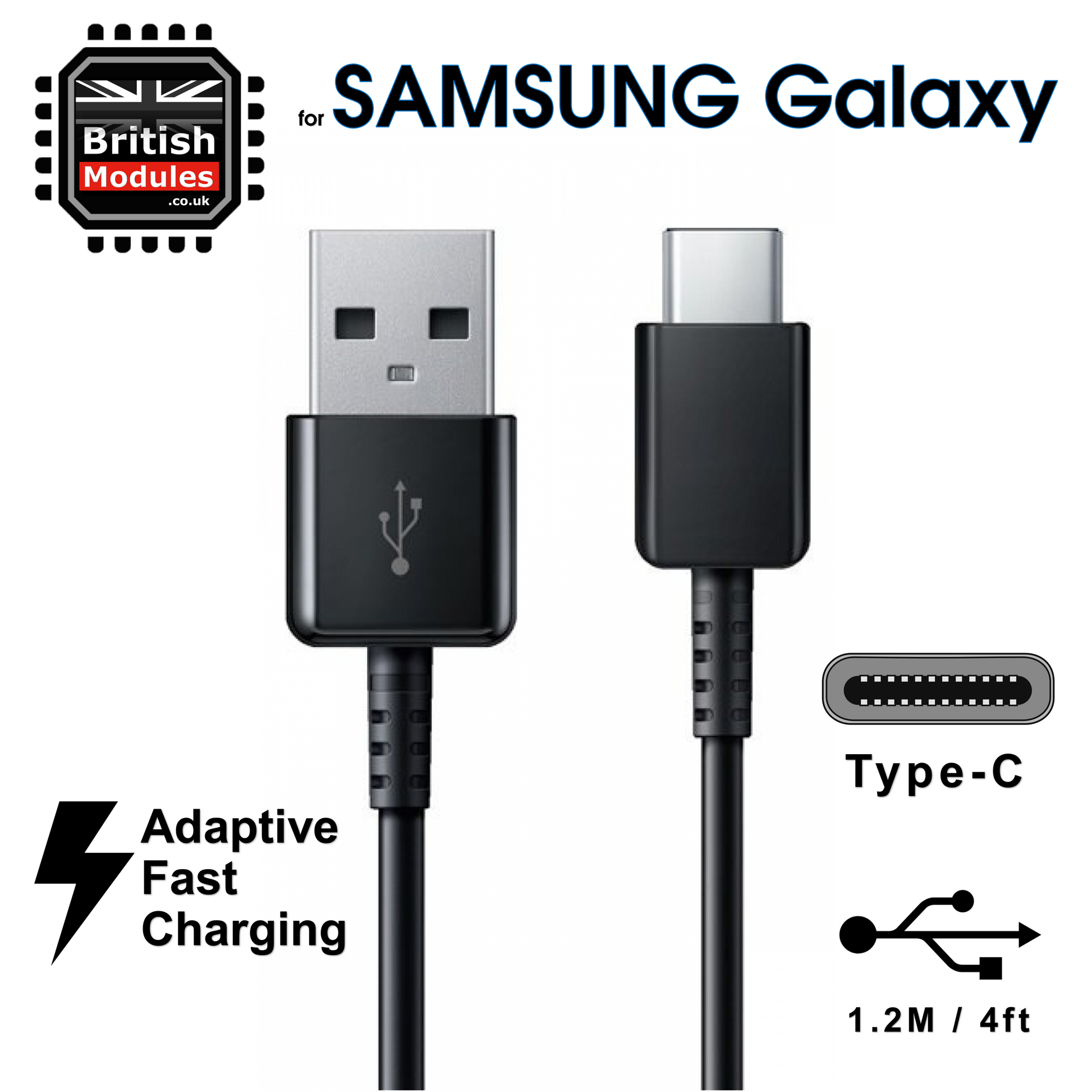 Samsung USB Type-C Black Syncing & Charging Cable for Samsung Galaxy S –  British Modules