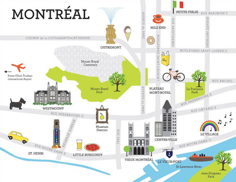 Carte touristique Montréal