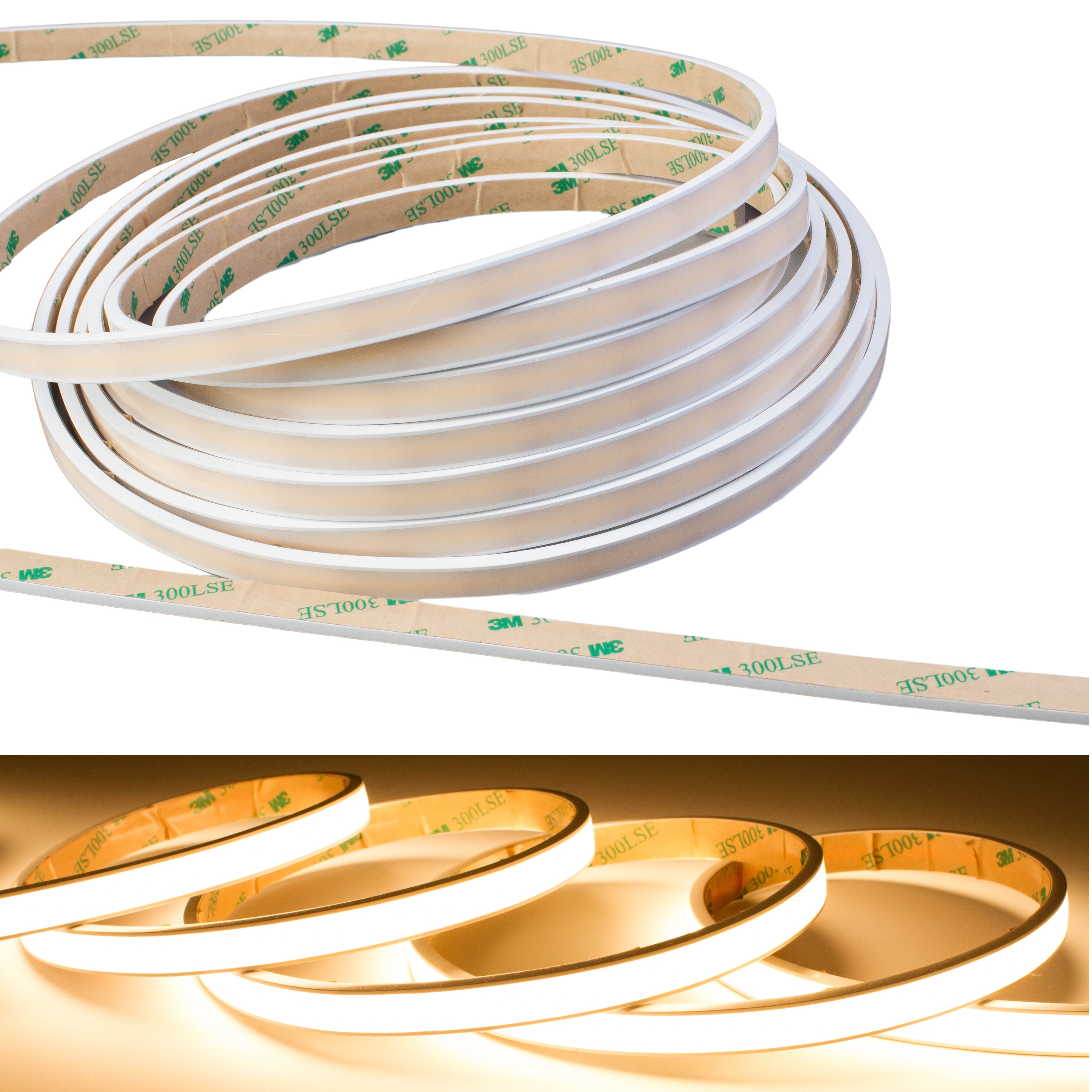 12v waterproof COB Series 3000k white color LED strip light | LEDUpdates