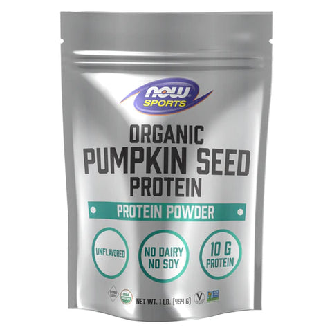 NOW Foods Proteína de semente de abóbora em pó orgânico 1 lb