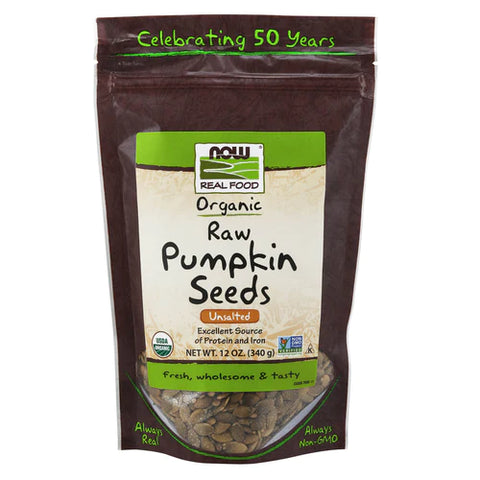 NOW Foods Pumpkin Seeds Organic Raw & Unsalted 12 oz