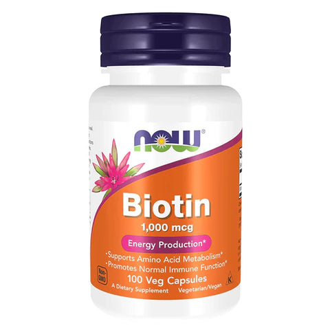 NOW Foods Biotina 1000 mcg 100 cápsulas de vegetais