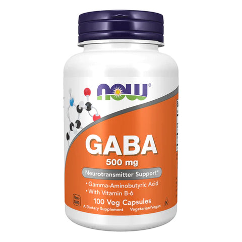 NOW Foods GABA 500 mg + B-6 100 Veg 캡슐