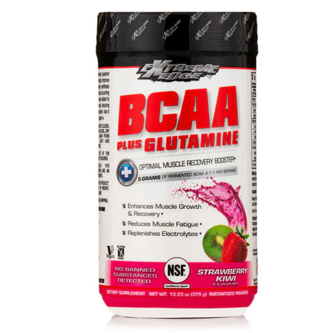 Bluebonnet 극한 가장자리 BCAA + 글루타민 딸기 키위 13.23 온스 파우더