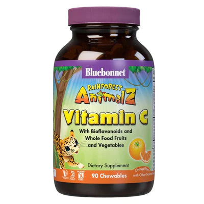 Bluebonnet Rainforest Animalz Vitamin C Orange Flavor 90 Chewable Tablets,