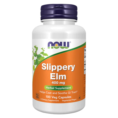 NOW Foods Slippery Elm 400 mg 100 cápsulas de verduras