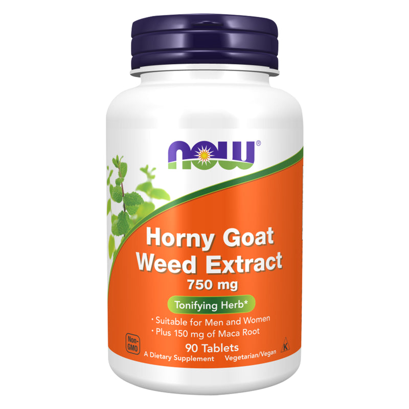 NOW Supplements, Horny Goat Weed Extract 750 mg Plus 150 mg of Maca Root, Tonifying Herb*, 90 Tablets | DailyVita