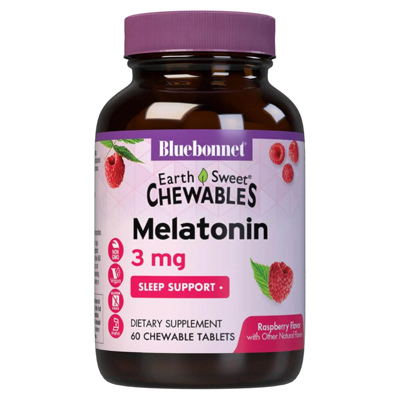 Bluebonnet Earthsweet Chewables Melatonin 3 mg Raspberry 60 Chewable - DailyVita