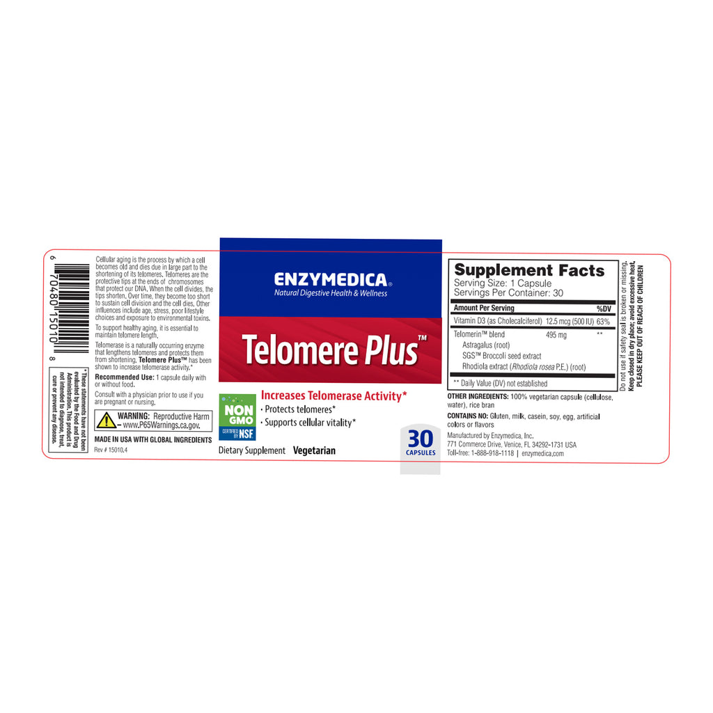 Enzymedica Telomere Plus 30 Capsules | DailyVita