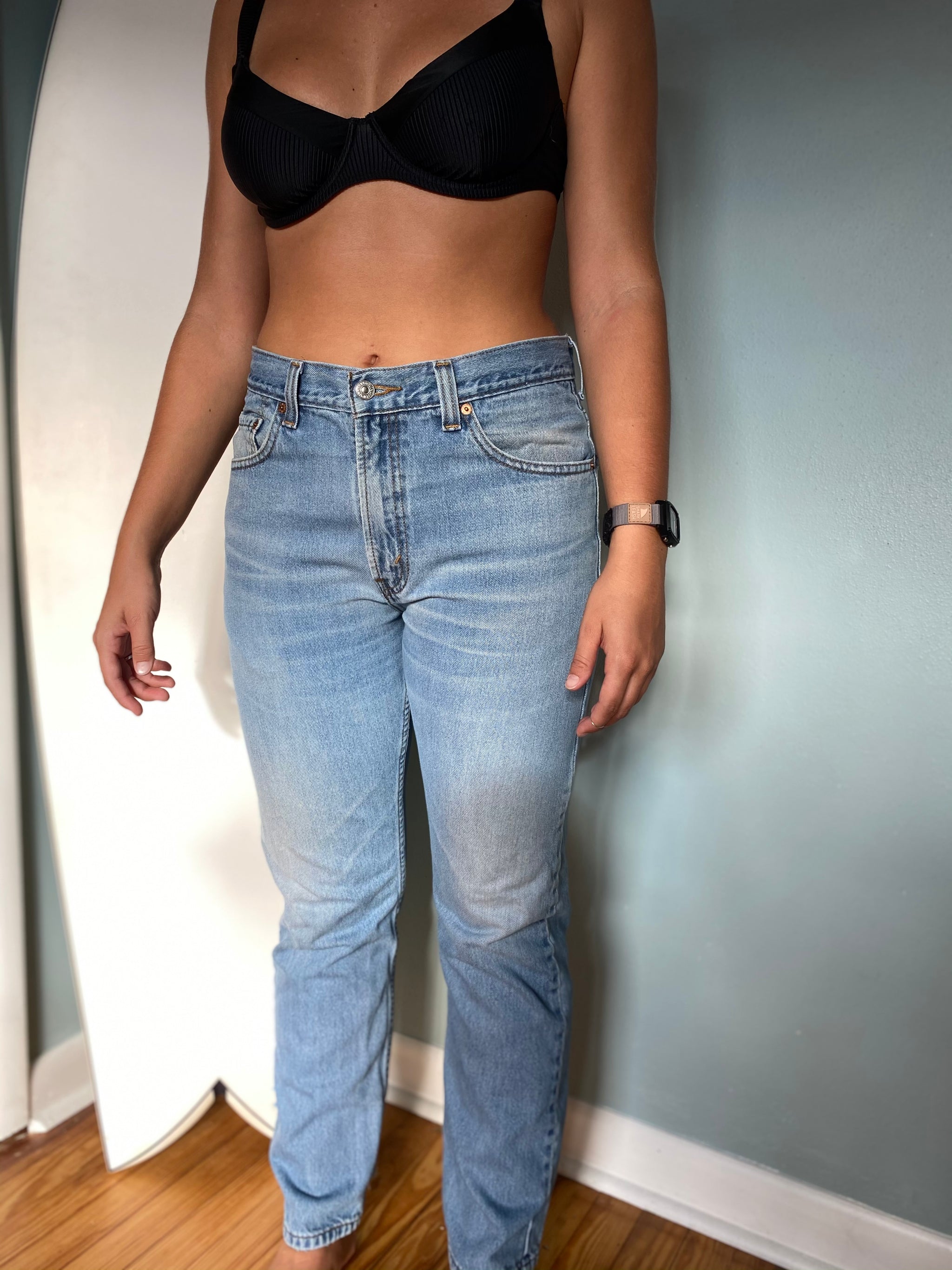 vintage light wash jeans