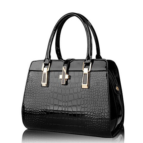 Stylish Women's Tote Bag With Houndstooth and Metallic Design ...