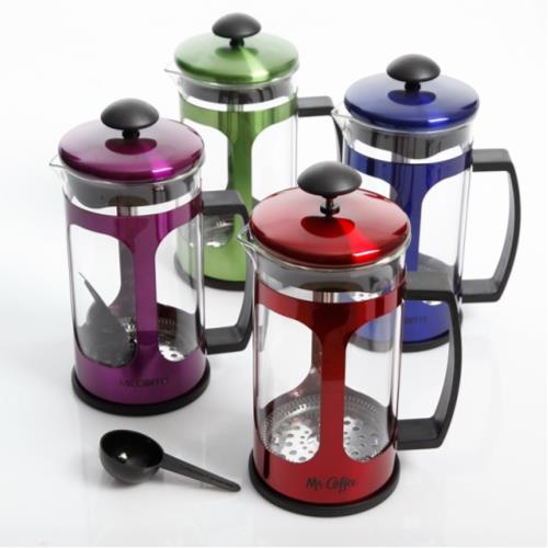 32 oz French Press, Mr. Coffee, Stylish Polka Dot Design - Sleek