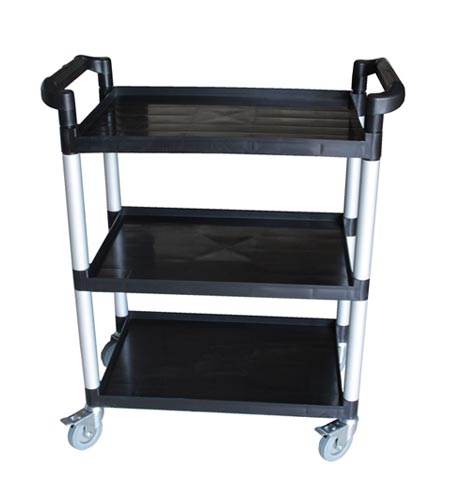 BarConic 3 Tier Black Plastic Bus Cart - CASE OF 1