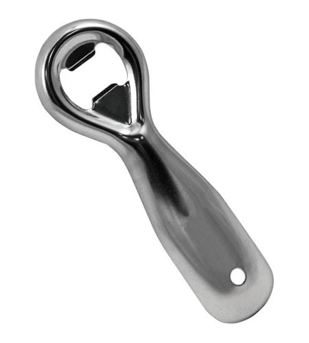 Beveled Bottle Opener 5 1/4 inch Steel Mirror Finish - CASE OF 12