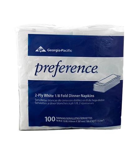 2 Ply, 1/8 Fold Dinner Napkin - CASE OF 30 / 1000 PACKS