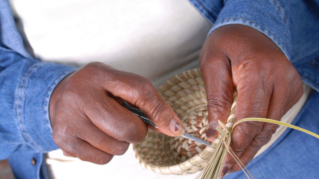 Craftsperson weaving- mawu marketplace
