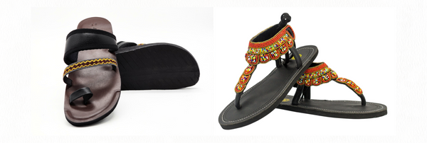 Leather beaded sandals- Mawu