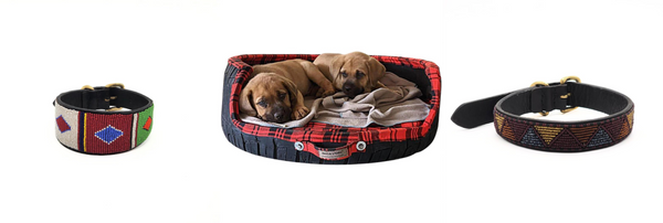 Mawu Pet Accessories, dog collar, leash and bed