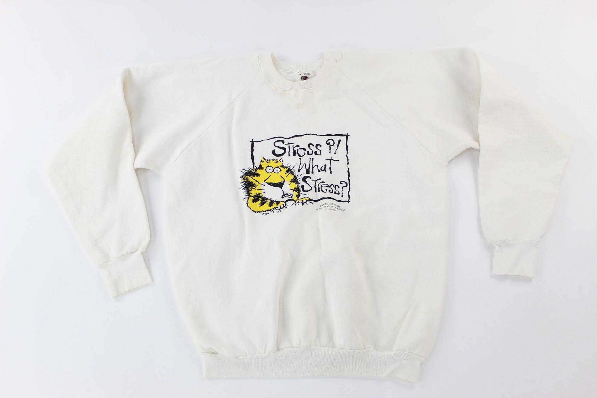 90's Stress? What Stress? Graphic Sweatshirt - ThriftedThreads.com
