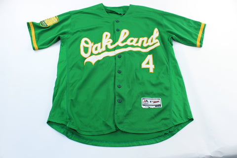 Vintage Majestic Oakland Athletics A's White Button Up Baseball Jersey Size  M