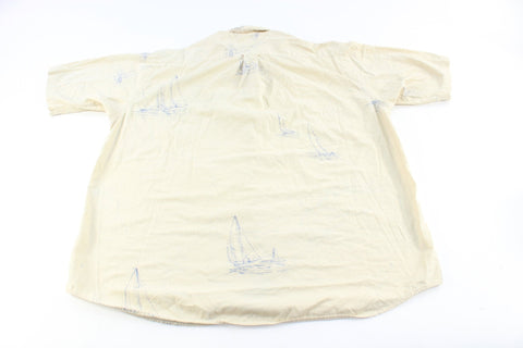 Vintage Nautica Sailboat Logo Button Down Short Sleeve Shirt 90s