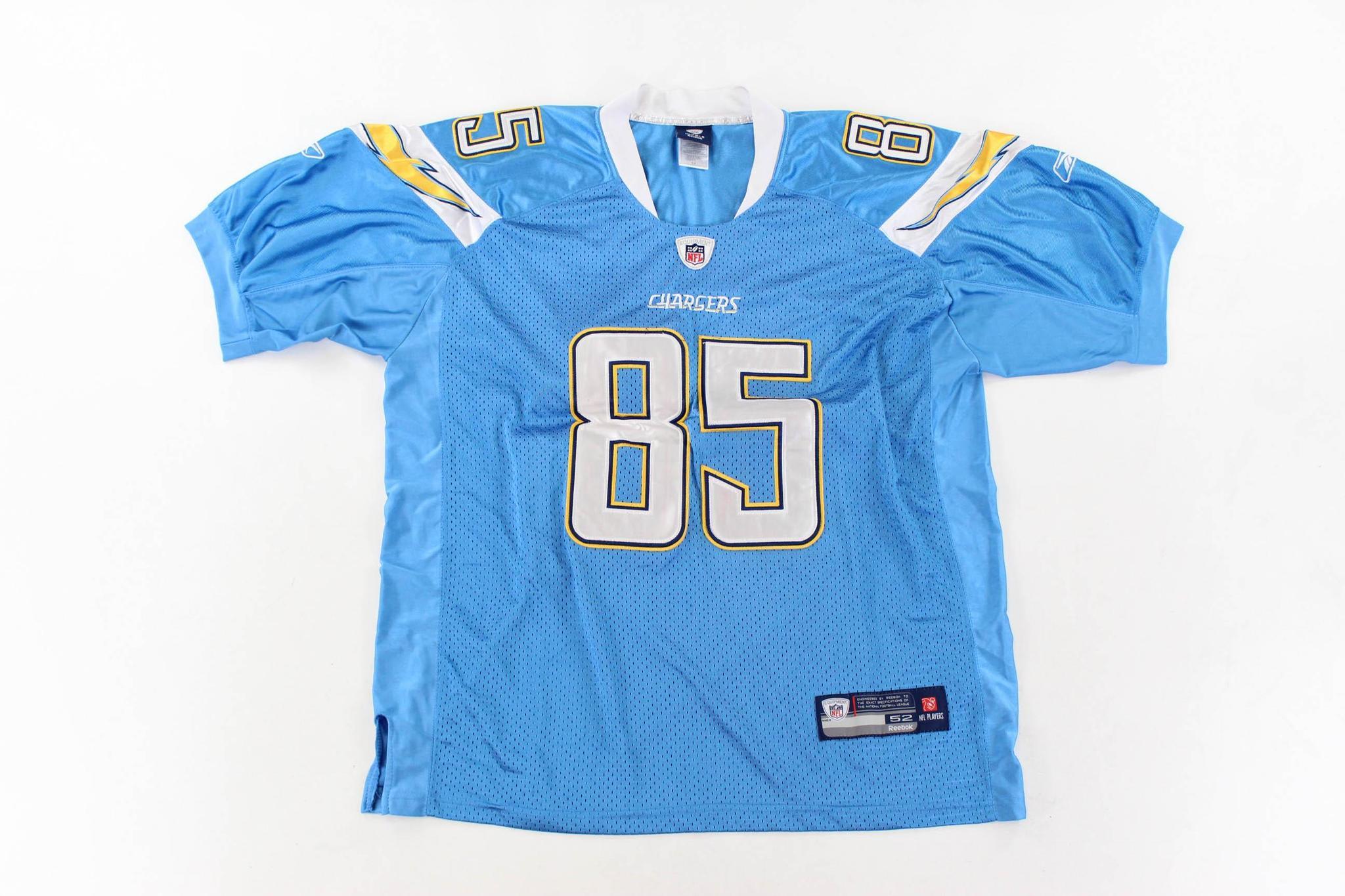 Vintage Reebok NFL Equipment Chargers Powder Blue Gates 85 