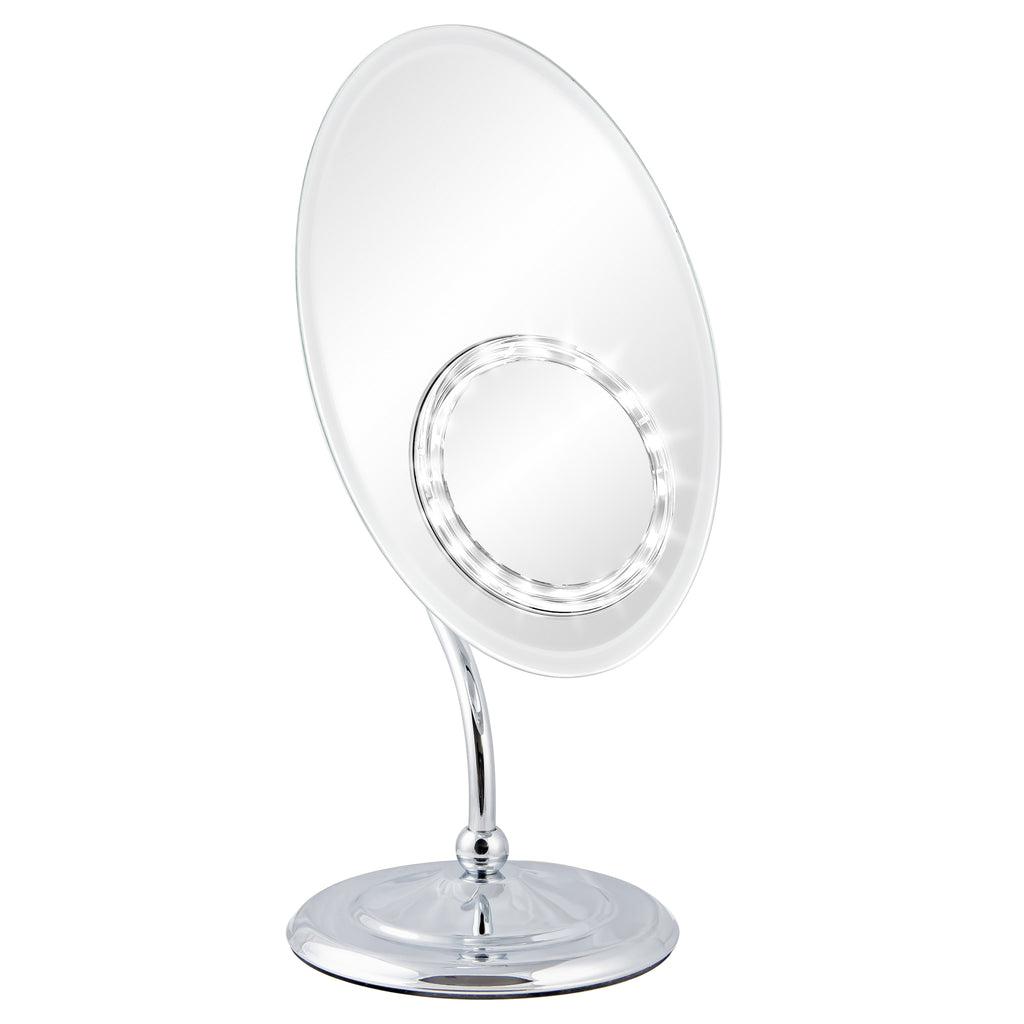 Mini Makeup Magnifying Vanity Mirror White Ceramic Base (M990)