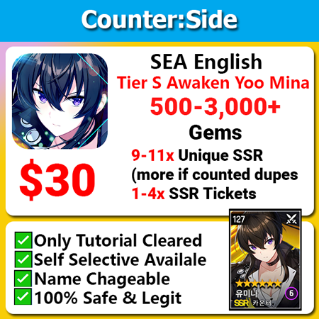 Sea English Counter Side Tier S Awaken Yoo Mina Starter 9 11 Unique Let S Reroll Mobile Gamer Online Shop
